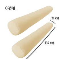 Kit 02 Capas para Rolo de Cabeceira Casal 135x20cm Cru Arrumadinho Enxovais