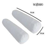Kit 02 Capas para Rolo de Cabeceira Solteiro 85x20cm Branco Arrumadinho Enxovais