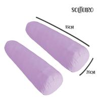Kit 02 Capas para Rolo de Cabeceira Solteiro 85x20cm Lilás Arrumadinho Enxovais