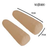 Kit 02 Capas para Rolo de Cabeceira Solteiro 85x20cm Nude Arrumadinho Enxovais