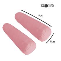 Kit 02 Capas para Rolo de Cabeceira Solteiro 85x20cm Rosa Arrumadinho Enxovais