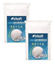 Kit 02 Capas Travesseiro Impermeável Trisoft 200 Fios Zíper