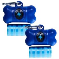 Kit 02 Cata Caca Mosquetão Com Saquinhos Coletor De Fezes