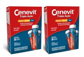 Kit 02 Cenevit Tripla Ação Vitamina C e D + Zinco 30 Comprimidos Efervescentes