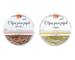 Kit 02 Clipes para Papel 2/0 Dourado e Rose Gold BRW