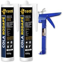 Kit 02 Cola Rodapé / Sanca / Moldura + Pistola Aplicadora