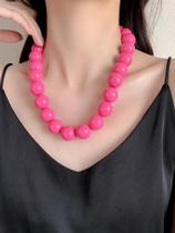 Kit 02 Colares Chocker Rosa Bolas e colar de fios Resina Gargantilha Kit 02 Colares Chocker Rosa Bolas e colar de fios Resina Gargantilha