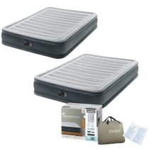 Kit 02 Colchão Casal Inflável Intex Dura Beam Comfort Plush Com Bomba Elétrica Embutida