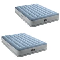 Kit 02 Colchão Inflável Casal Intex Queen Dura Beam Plus Bomba de Ar USB Embutida