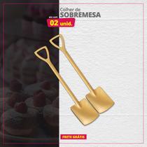 Kit 02 Colheres Sobremesa Inox Pá Quadrada Kit 02 Colheres Sobremesa Inox Pá Quadrada