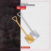 Kit 02 Colheres Sobremesa Inox Pá Quadrada Kit 02 Colheres Sobremesa Inox Pá Quadrada