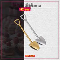 Kit 02 Colheres Sobremesa Inox Pá Redonda Kit 02 Colheres Sobremesa Inox Pá Redonda