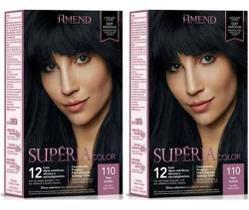 Kit 02 Colorações Cremes Sem Amônia Color 110 Preto Azulado - Amend