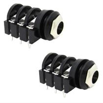 Kit 02 Conectores Jack P10 Painel Estereo P/ Placa Pci Pedal Kit 02 Conectores Jack P10 Painel Estereo P/ Placa Pci Pedal