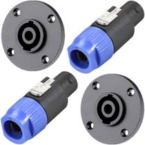 Kit 02 Conectores Speakon 4 Vias Linha Macho e Painel Fêmea