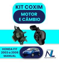 Kit 02 Coxim Calço Motor E Câmbio Honda Fit 2003 A 2008