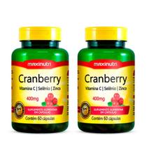 Kit 02 Cranberry Vitamina C Selenio Zinco Anti OX 400mg 60 Capsulas Loja Maxinutri