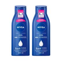 Kit 02 Cremes Hidratantes Nivea Milk Pele Seca e Extrasseca 400mL Cada