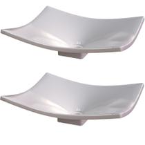 Kit 02 Cubas De Apoio Banheiro Lavabo C01 Folha F44 Bege