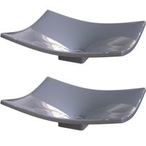 Kit 02 Cubas De Apoio Banheiro Lavabo C01 Folha F44 Cinza