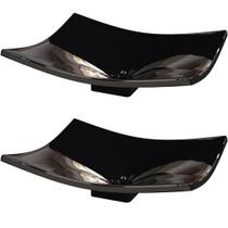 Kit 02 Cubas De Apoio Banheiro Lavabo C01 Folha F44 Preto