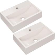 Kit 02 Cubas De Apoio Banheiro Lavabo C01 Q450 Bege