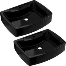 Kit 02 Cubas De Apoio Banheiro Lavabo C01 Rt50 Preto Kit 02 Cubas De Apoio Banheiro Lavabo C01 Rt50 Preto