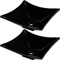 Kit 02 Cubas De Apoio Lux Banheiro Lavabo C01 L30 Preto