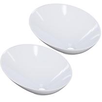 Kit 02 Cubas de Apoio Meia Lua Para Banheiro Lavabo C01 BM38W Branco - Lyam