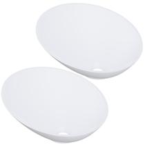 Kit 02 Cubas de Apoio Meia Lua Para Banheiro Lavabo C01 BM38W Branco Matte Fosca - Lyam