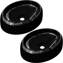 Kit 02 Cubas de Apoio Oval Para Banheiro Lavabo C01 Capri O39 Preto - Lyam Decor Kit 02 Cubas de Apoio Oval Para Banheiro Lavabo C01 Capri O39 Preto - Lyam Decor