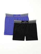 Kit 02 Cuecas Boxer Infantil Para Menino - Preto/Azul Kit 02 Cuecas Boxer Infantil Para Menino - Preto/Azul