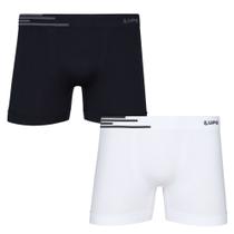 Kit 02 Cuecas Boxer Masculina Adulto Microfibra Sem Costura - Lupo