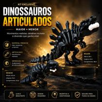 Kit 02 Dinossauro T-Rex Preto Articulado Flexível Impressão 3D Decorativo Kit 02 Dinossauro T-Rex Preto Articulado Flexível Impressão 3D Decorativo