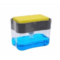 Kit 02 Dispensadores Para Detergente Dispenser Sabao 2x1 Detergente Suporte Porta Bucha Esponja Limpeza