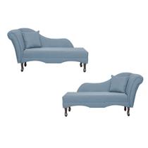 Kit 02 Divãs Recamier Namoradeira Olívia Lado Direito e Esquerdo Linho Cores - DS Estofados