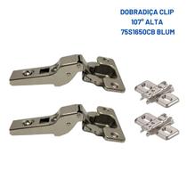 Kit 02 Dobradiças Clip 107 Alta 75S1650CB + 02 calços Blum Kit 02 Dobradiças Clip 107 Alta 75S1650CB + 02 calços Blum