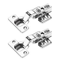 Kit 02 Dobradiças Curva Inox Amortecedor 35mm Porta Armários Kit 02 Dobradiças Curva Inox Amortecedor 35mm Porta Armários