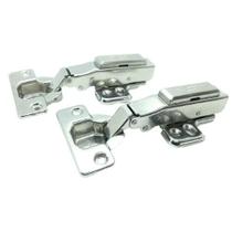 Kit 02 Dobradiças Reta Inox Amortecedor Click Móveis Portas Kit 02 Dobradiças Reta Inox Amortecedor Click Móveis Portas