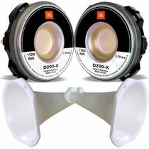 Kit 02 Driver JBL D200X 110W 8 Ohms som Trio e 02 Corneta Fiamon Boca Longa Branca Plástico lc1425 Kit 02 Driver JBL D200X 110W 8 Ohms som Trio e 02 Corneta Fiamon Boca Longa Branca Plástico lc1425