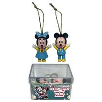 Kit 02 Enfeites Árvore Natal - Bonecos Mickey E Minnie 3d - Disney