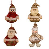 Kit 02 Enfeites Natalinos de Pelúcia Para árvore de Natal Papai Noel e Boneco de Neve Kit 02 Enfeites Natalinos de Pelúcia Para árvore de Natal Papai Noel e Boneco de Neve