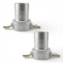 Kit 02 Engates Rápido Mangote Fêmea Espigão 2 Polegadas em Alumínio
