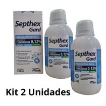 Kit 02 enxaguante bucal clorexidina 0,12 septhex gard 250ml