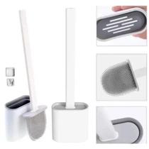 Kit 02 Escova Sanitária Quadrada Limpeza Banheiro Parede Silicone privada suporte Kit 02 Escova Sanitária Quadrada Limpeza Banheiro Parede Silicone privada suporte