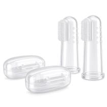 Kit 02 Escovas de dentes em Silicone para Pets com capa