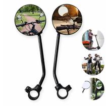 Kit 02 Espelho Retrovisor Bicicleta Redondo Haste Longa 74mm