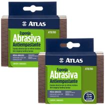 Kit 02 Esponjas Abrasivas Flexíveis Média Abrasividade Antiempastante 02 Un