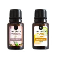 Kit 02 Essências Ylang Ylang e Patchouli 10ml - Aromaterapia Difusor e Aromatizador Elétrico