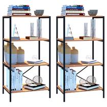Kit 02 Estantes Livreiro Baixa Multiuso Padova 60cm 4 Prateleiras Demolição - Abmaza Kit 02 Estantes Livreiro Baixa Multiuso Padova 60cm 4 Prateleiras Demolição - Abmaza